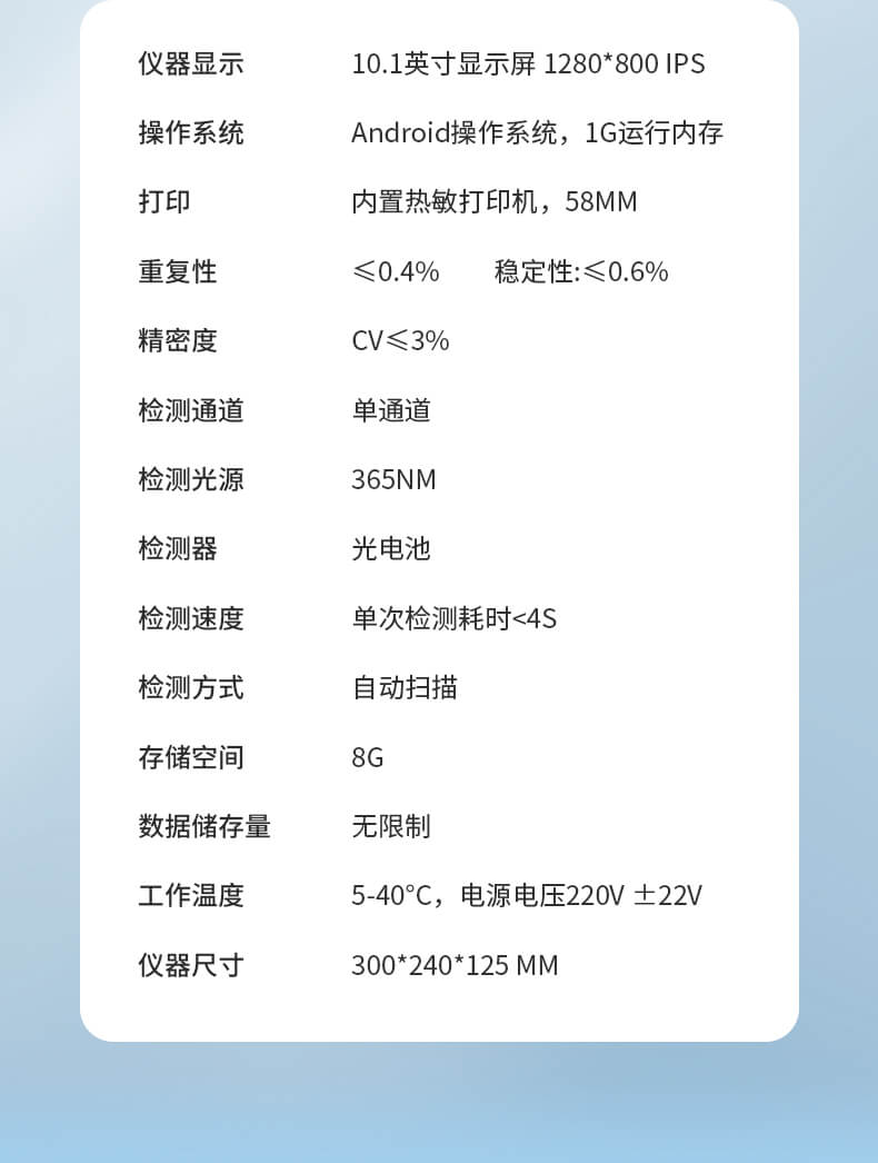荧光定量食品综合检测仪