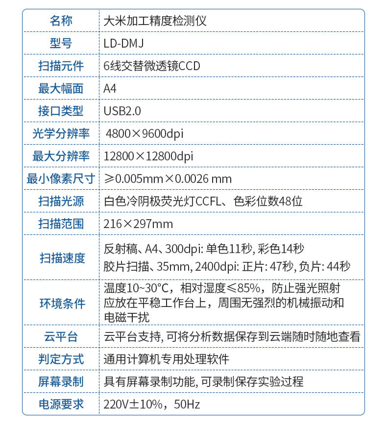 大米加工精度检测仪