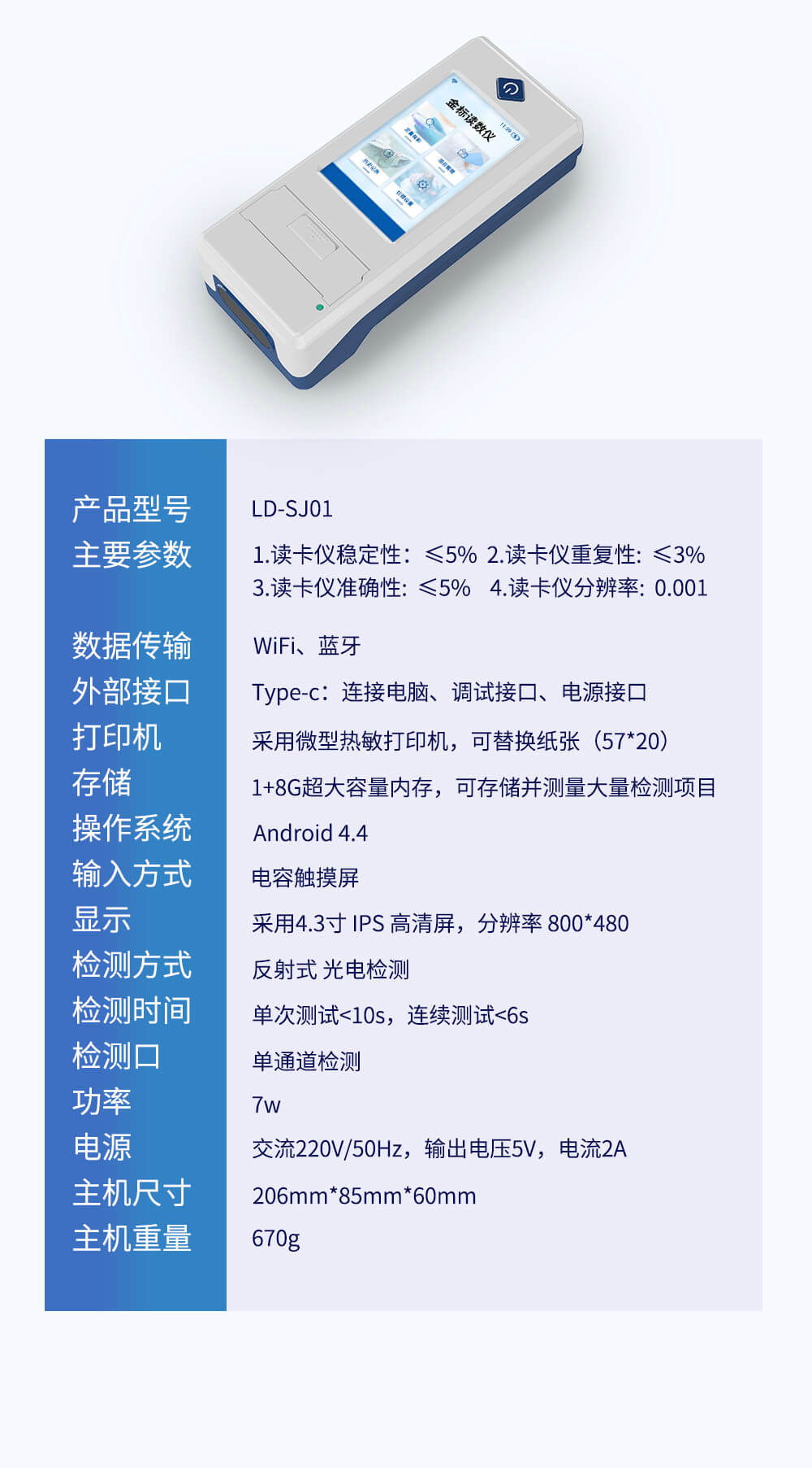 金标读数设备